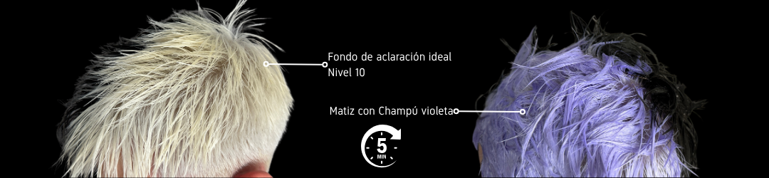 Fondo de aclarado ideal - proceso de decoloración paso a paso